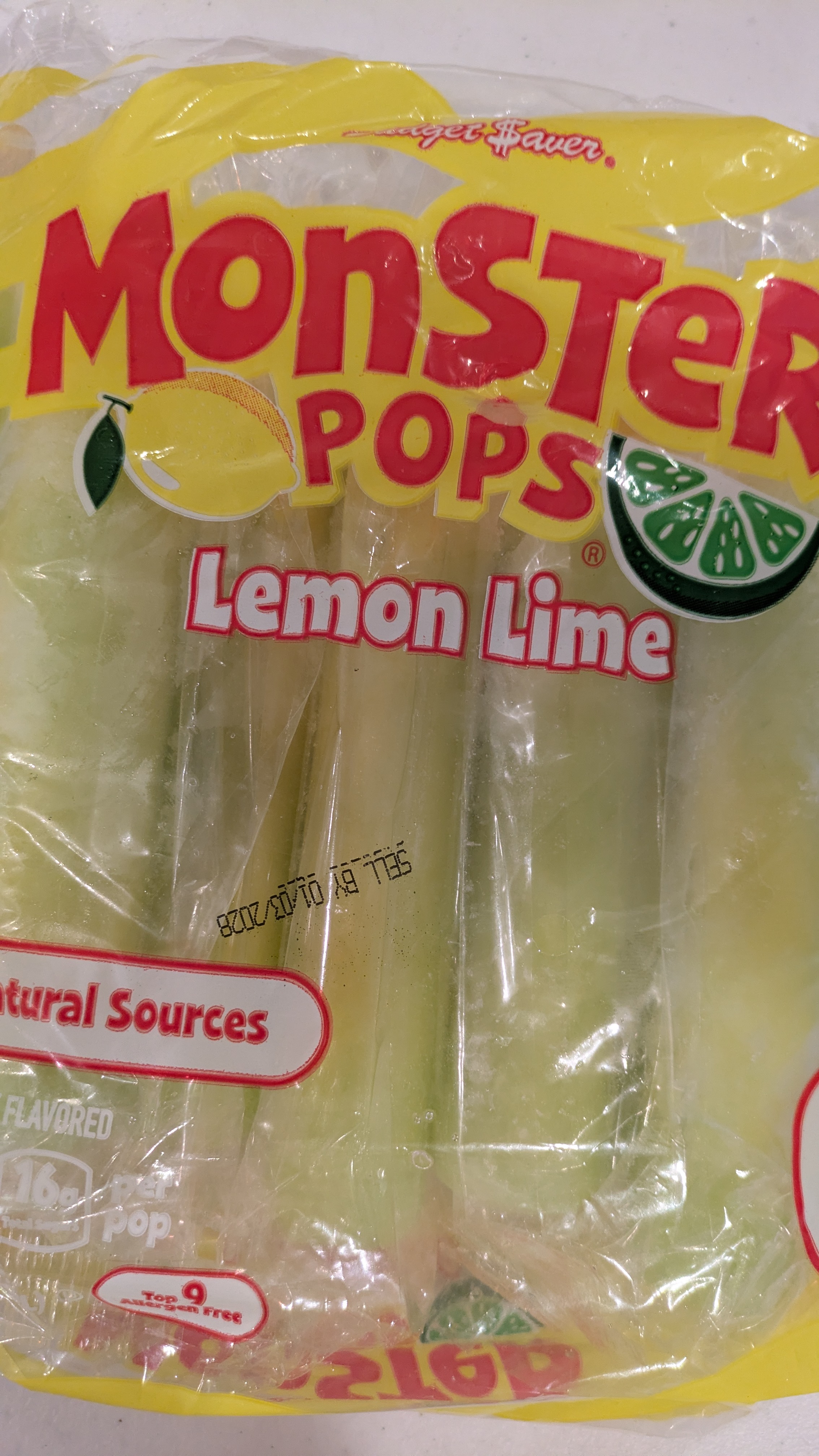 Budget Saver Monster pops Lemon Lime